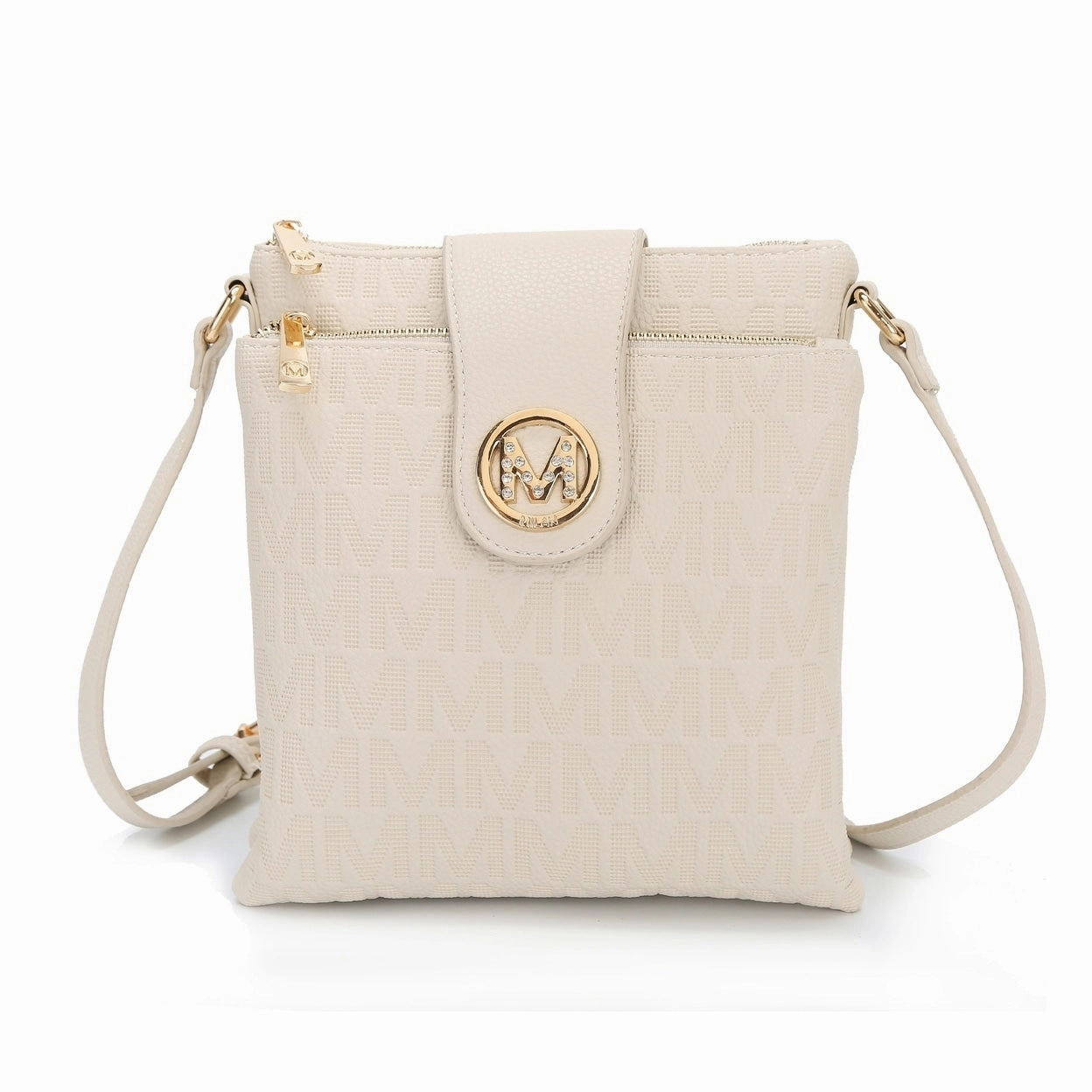 Mkfcollection Marietta Signature Crossbody Bag Vegan Leather Designer Handbag