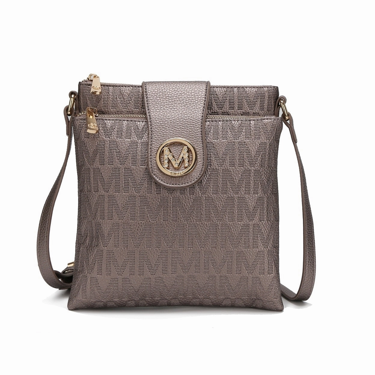 Mkfcollection Marietta Signature Crossbody Bag Vegan Leather Designer Handbag