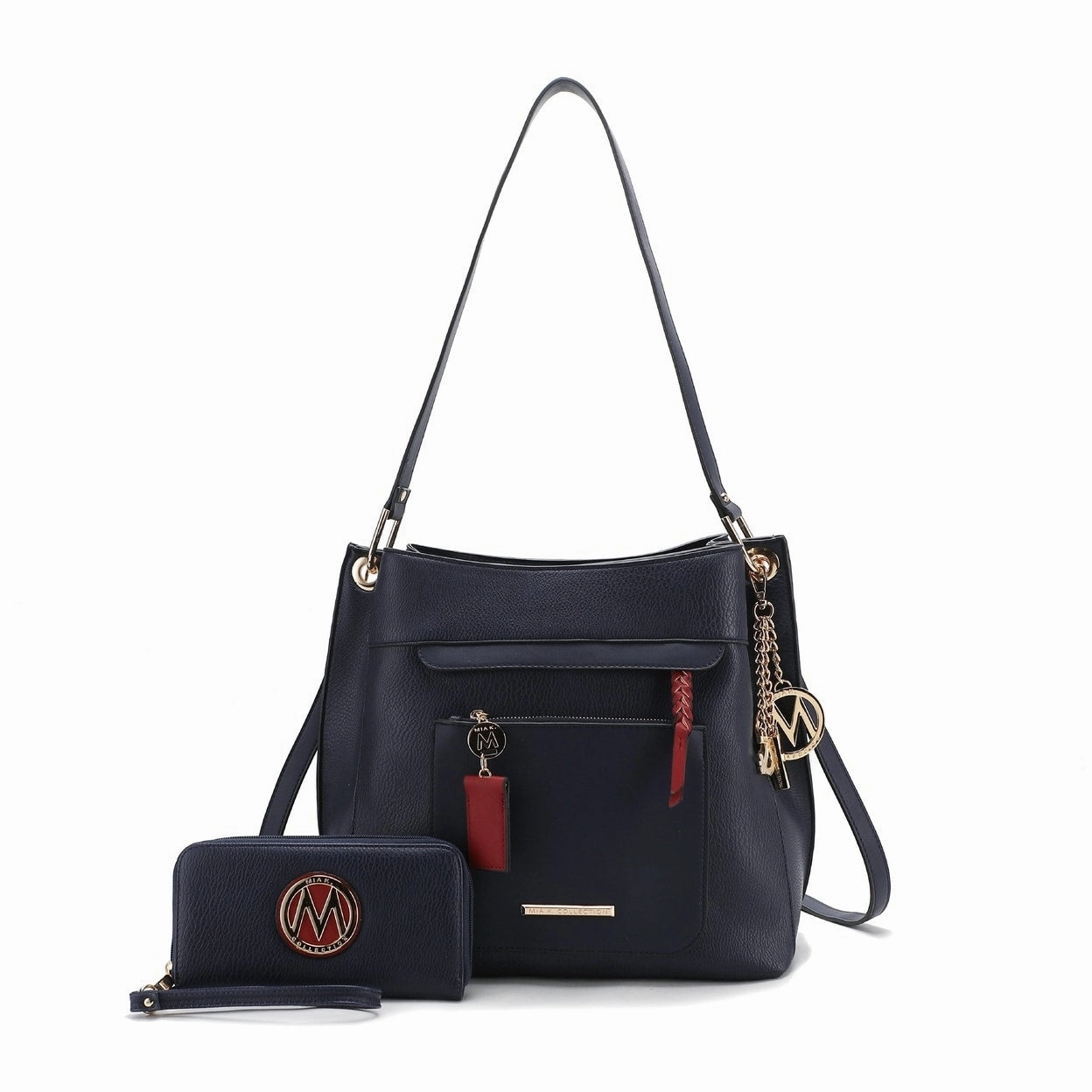 Mkfcollection Shivani Hobo And Wallet Set Vegan Leather Designer Handbag