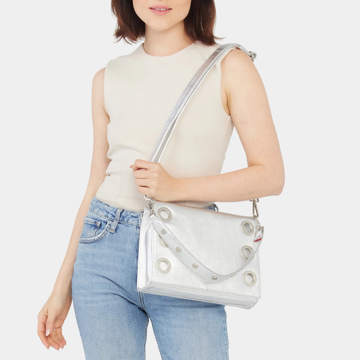 Montana Clutch | Sidewalk Silver/Brushed Silver | Lrg