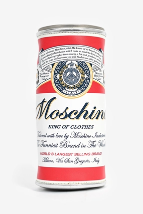 Moschino 2020 Red/White Leather Beer Can Clutch