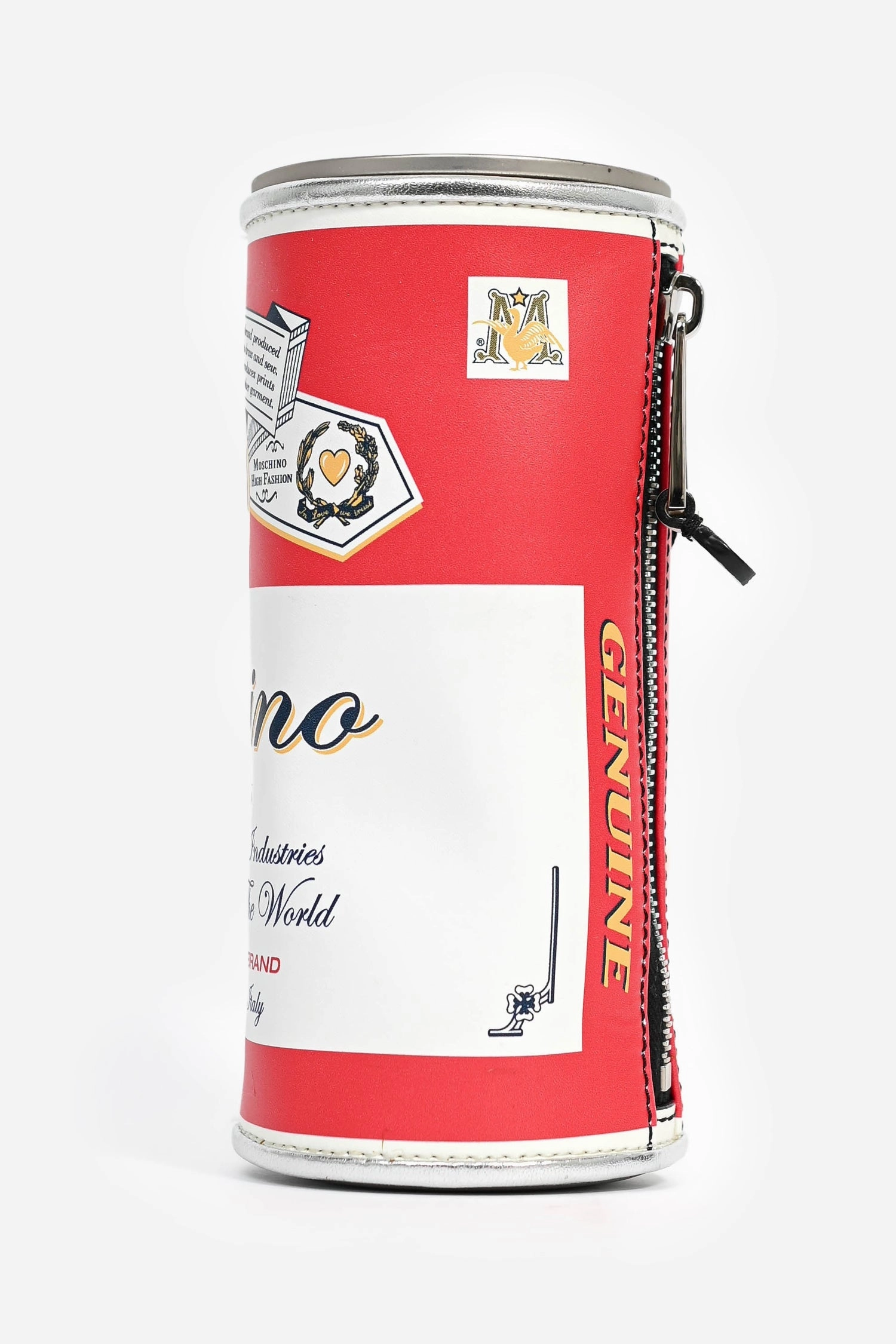 Moschino 2020 Red/White Leather Beer Can Clutch