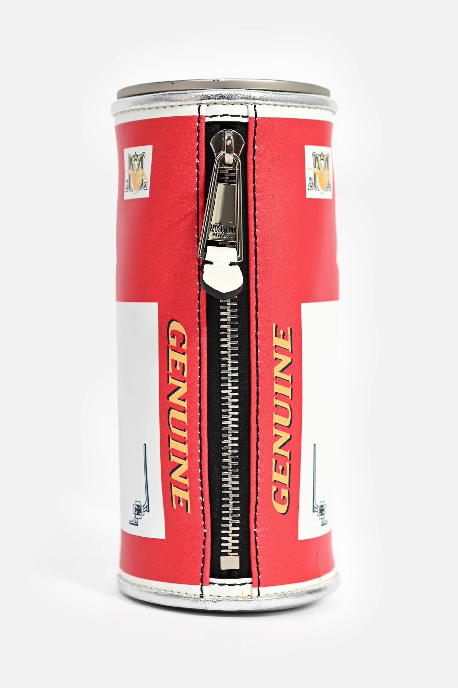 Moschino 2020 Red/White Leather Beer Can Clutch