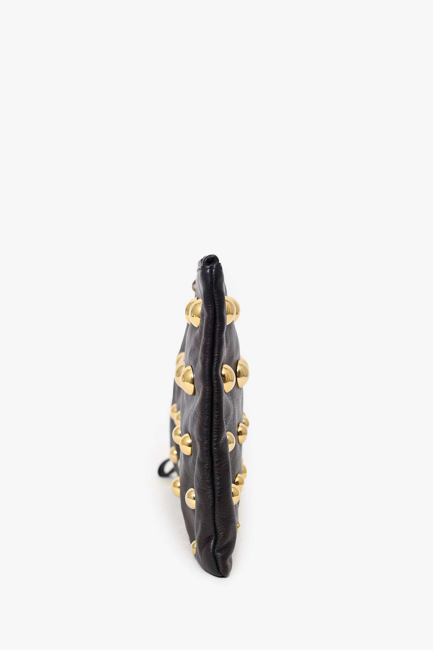 Moschino Brown Metallic Studded Clutch