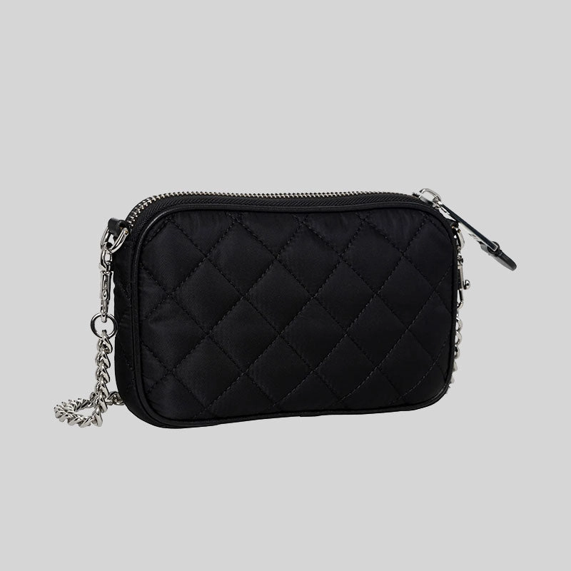 MOSCHINO Logo Embellished Zipped Shoulder/Crossbody Bag Black B7420