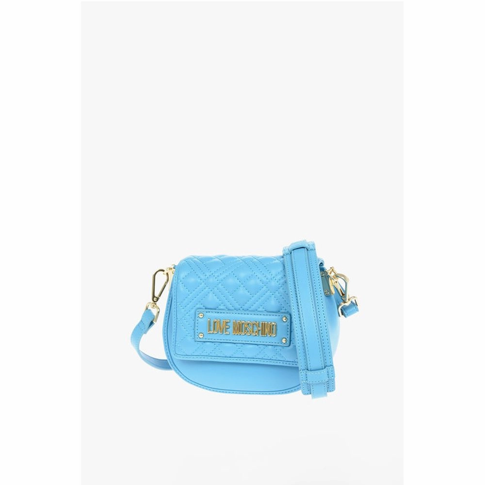 Moschino LOVE Faux Leater Crossbody Bag with Quilted Women's Details