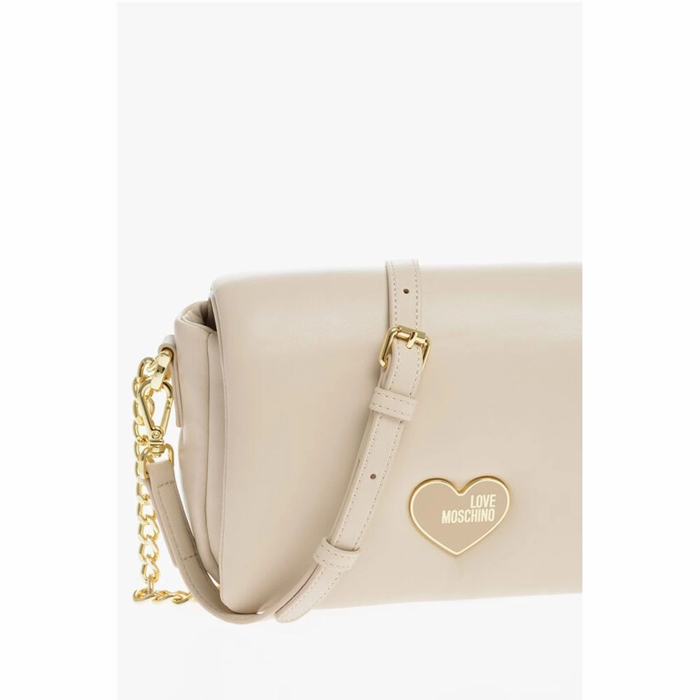 Moschino LOVE Faux Leather Paddede PUFFY Shoulder Bag with Golden Cha