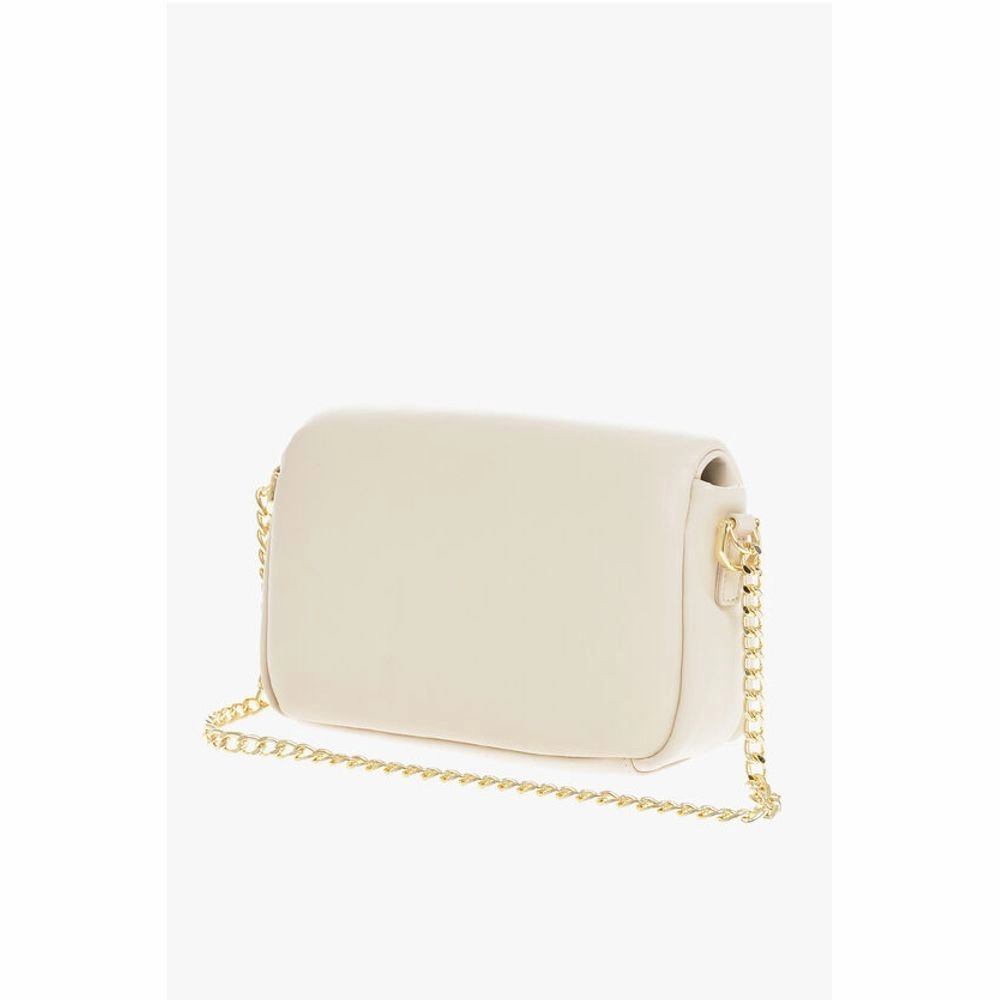 Moschino LOVE Faux Leather Paddede PUFFY Shoulder Bag with Golden Cha