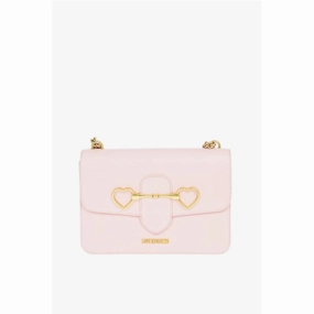 Moschino LOVE Golden Clamp Faux Leather Shoulder Bag