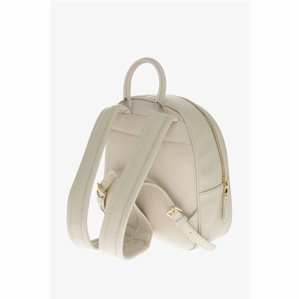 Moschino LOVE Textured Faux Leather Backpack with Embossed Logo