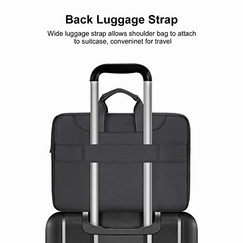 MOSISO 360 Protective Laptop Shoulder Bag Compatible with MacBook Pro 16 inch A2141/Pro Retina A1398, 15-15.6 inch Notebook, Matching Color Handbag Briefcase Sleeve Case with Trolley Belt, Space Gray