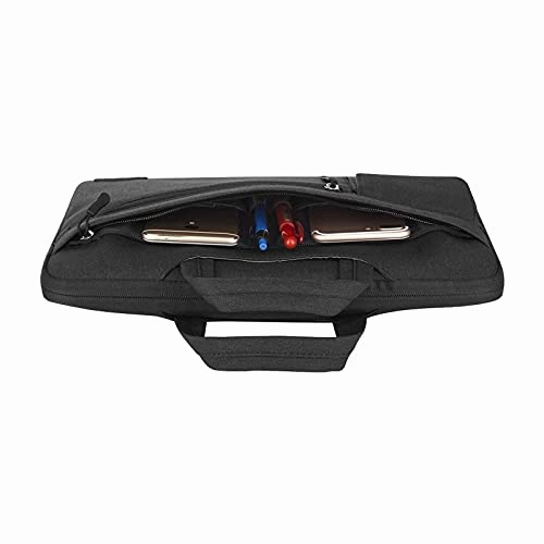 MOSISO Laptop Shoulder Bag Compatible with MacBook Pro/Air 13 inch, 13-13.3 inch Notebook Computer, Polyester Flapover Briefcase Sleeve Case, Black