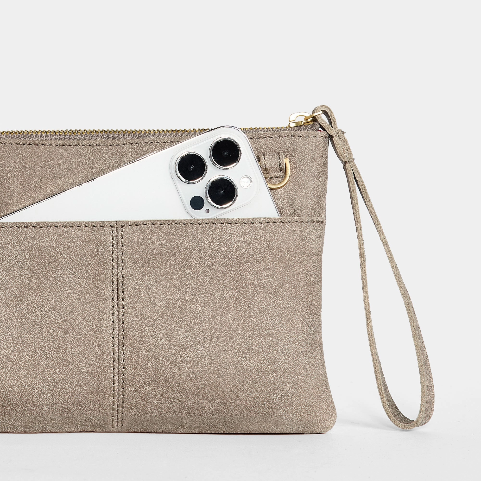 Nash Small | Pewter/Brushed Gold Red Zip
