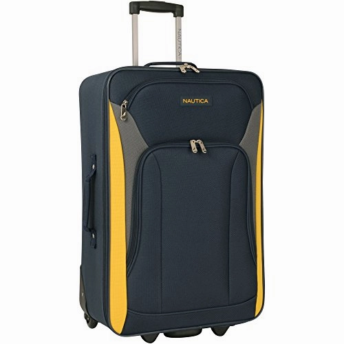 Nautica Open Seas 5 Piece Luggage-Set, Navy/Yellow