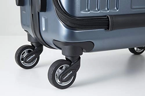 New Storm Carry-on Luggage - TSA Combination Lock - Spinner Goodyear Wheels  Carry-on Front Laptop Compartment - YKK Zipper - Integrated USB Charging Hub - Blue