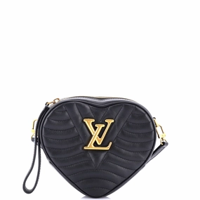 New Wave Heart Crossbody Bag Quilted Leather