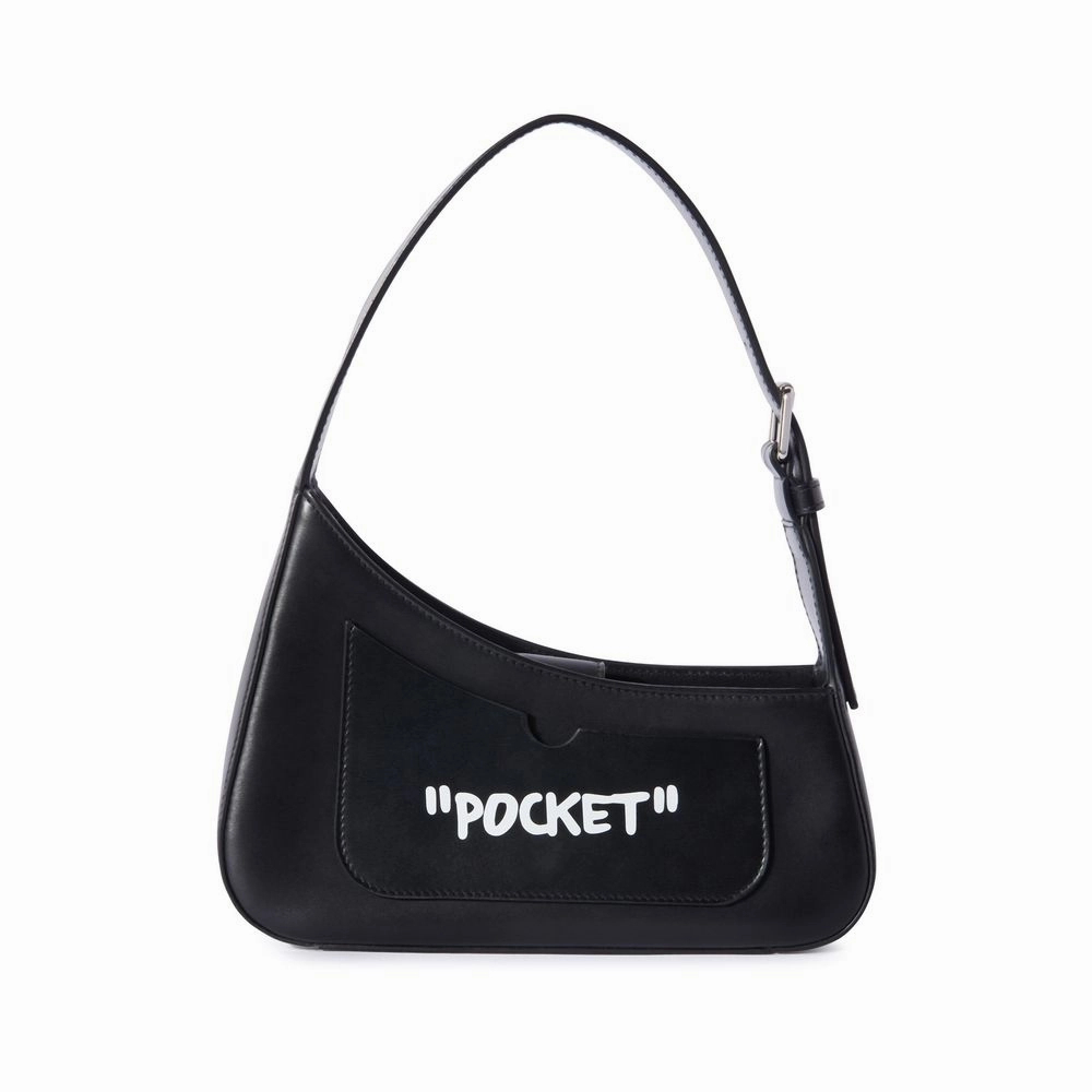 Off-White Black Leather Crossbody Bag
