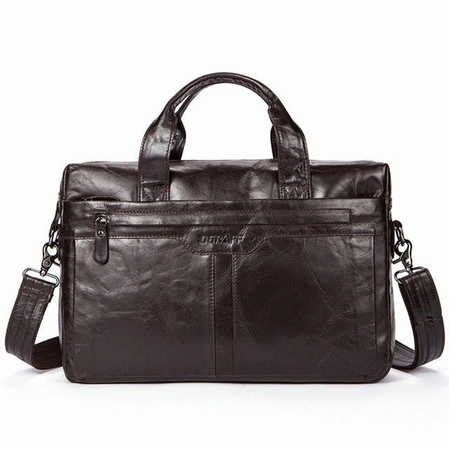Ograff Genuine Leather Men Bag Handbags Briefcases Shoulder Bags Laptop Tote Bag Men Crossbody