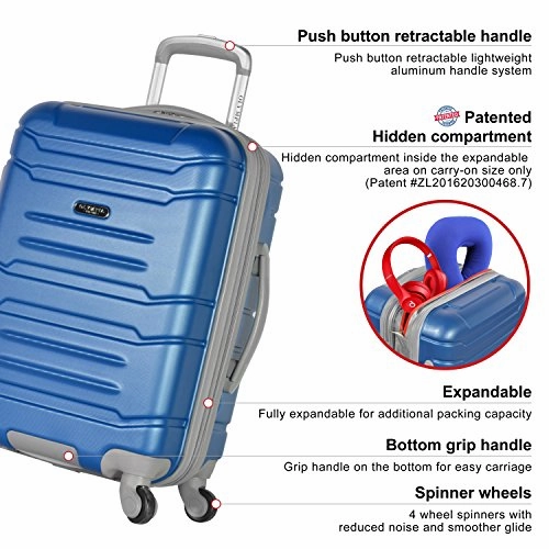 Olympia Denmark 3 Piece Luggage Set, Navy