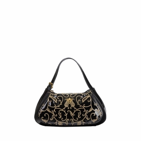 Orlandi Valentino Women's Embellished Patent Leather Hand Bag