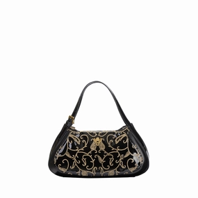 Orlandi Valentino Women's Embellished Patent Leather Hand Bag