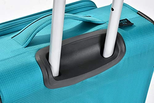 Ornate Ultra Light Weight Soft Suitcase - Carry On Luggage With Spinner Wheels (Sea Foam Green)