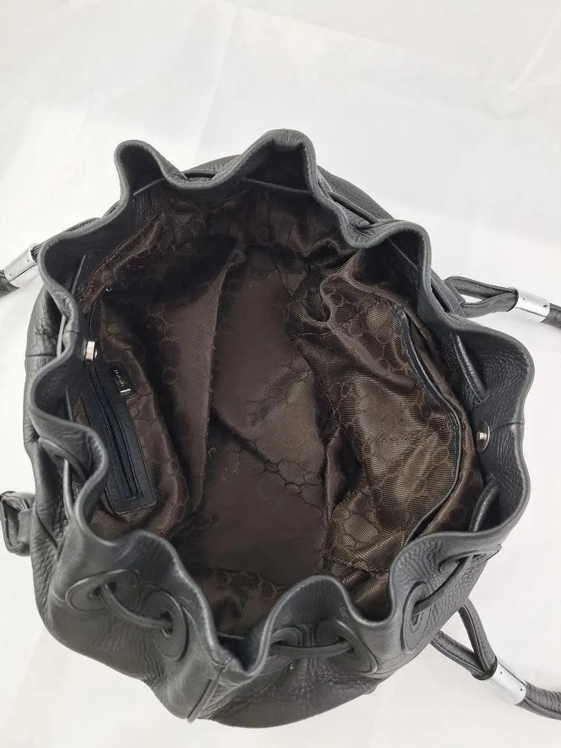 Oroton Chic 90's Drawstring Black Handbag