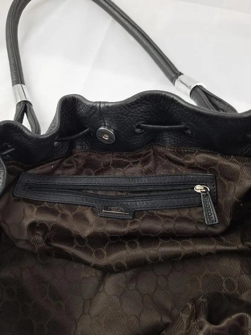 Oroton Chic 90's Drawstring Black Handbag
