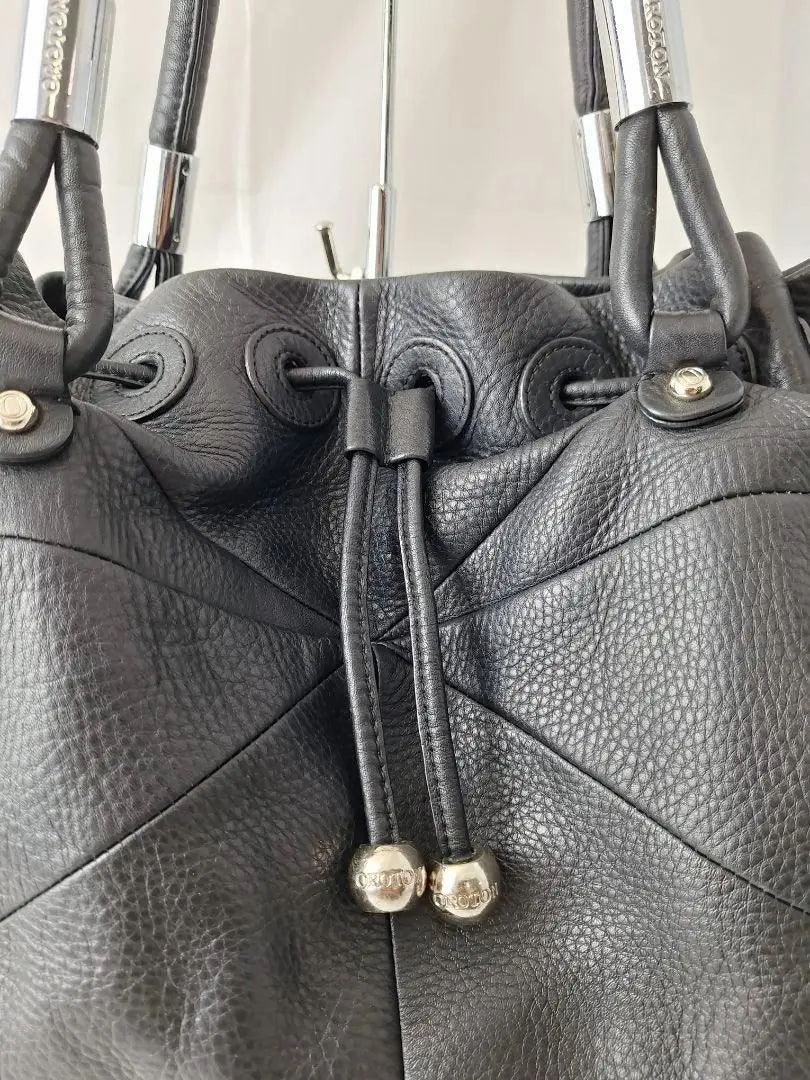 Oroton Chic 90's Drawstring Black Handbag
