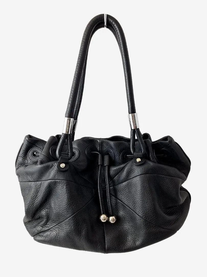 Oroton Chic 90's Drawstring Black Handbag