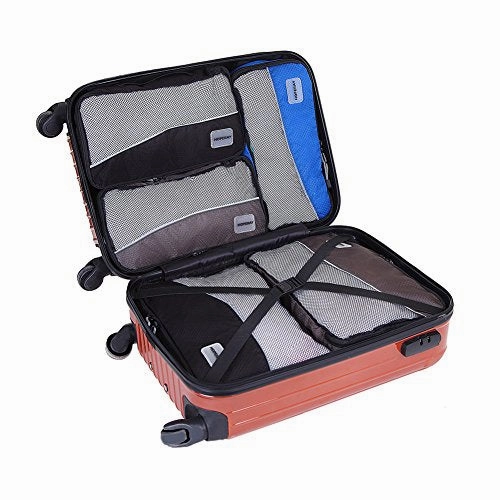 Packing Cubes for Travel Compression Accessories - Luggage Carry on Suitcases - Large Packing Organizers 6 Set - Waterproof Tote Mesh Bags Gear Shoe & Toiletry Bag for Weekend,Business,Camping,Hiking