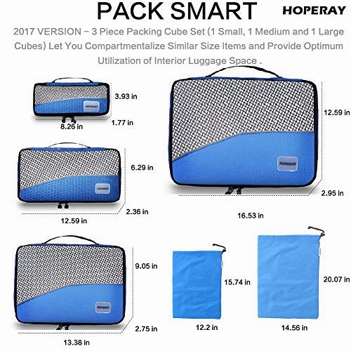 Packing Cubes for Travel Compression Accessories - Luggage Carry on Suitcases - Large Packing Organizers 6 Set - Waterproof Tote Mesh Bags Gear Shoe & Toiletry Bag for Weekend,Business,Camping,Hiking