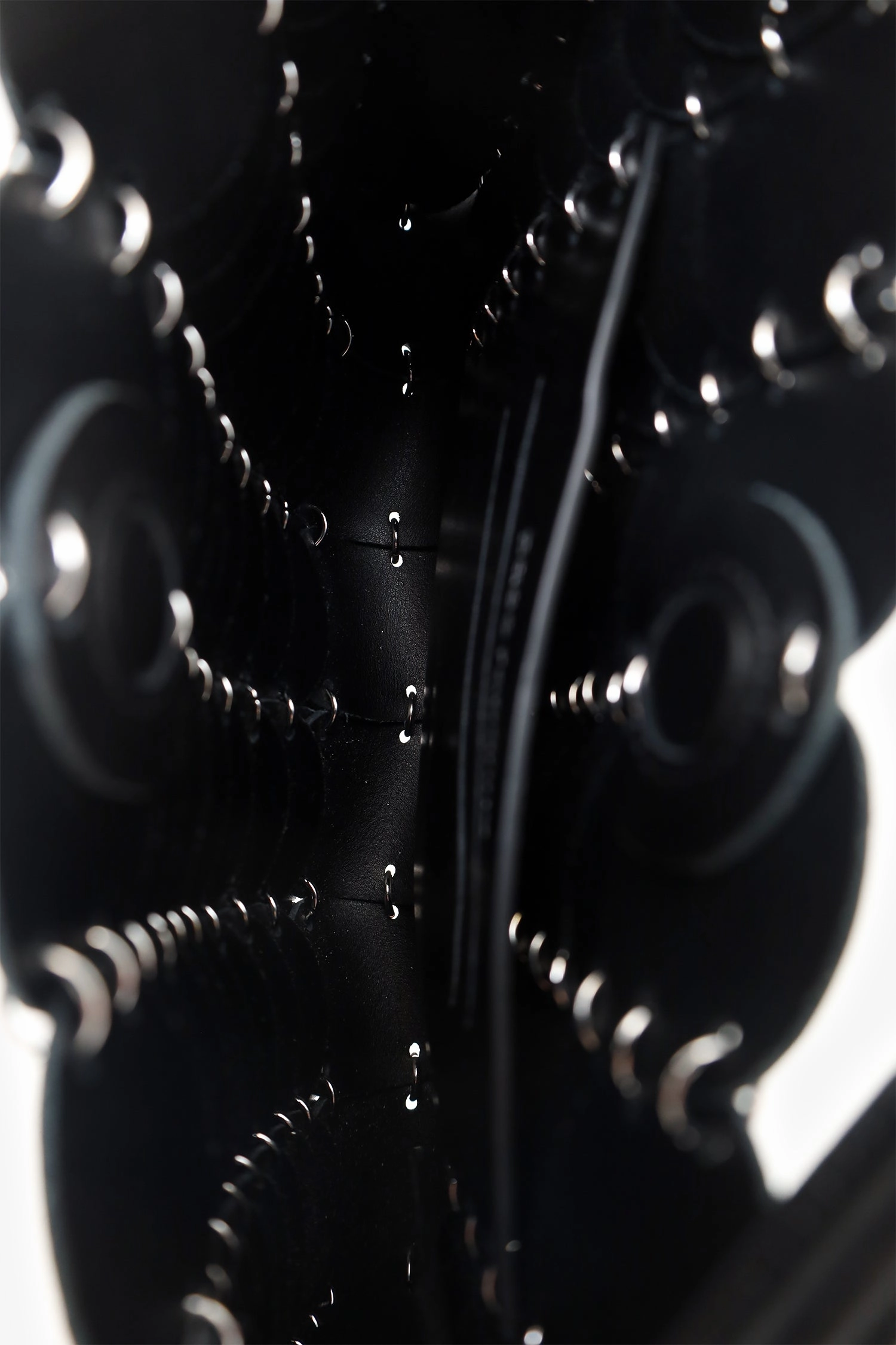 Paco Rabanne Black Leather Disc Crossbody Bag