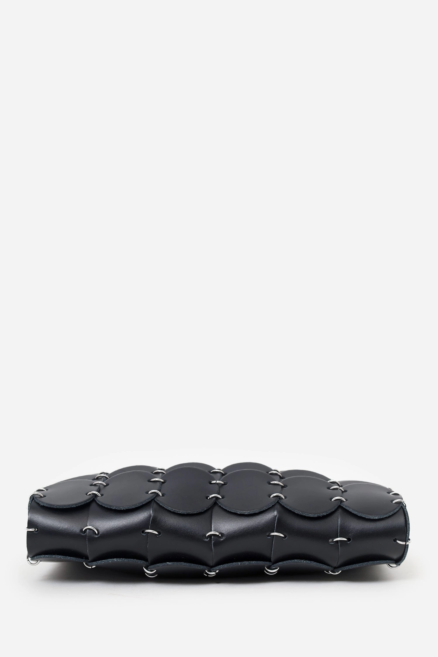 Paco Rabanne Black Leather Disc Crossbody Bag