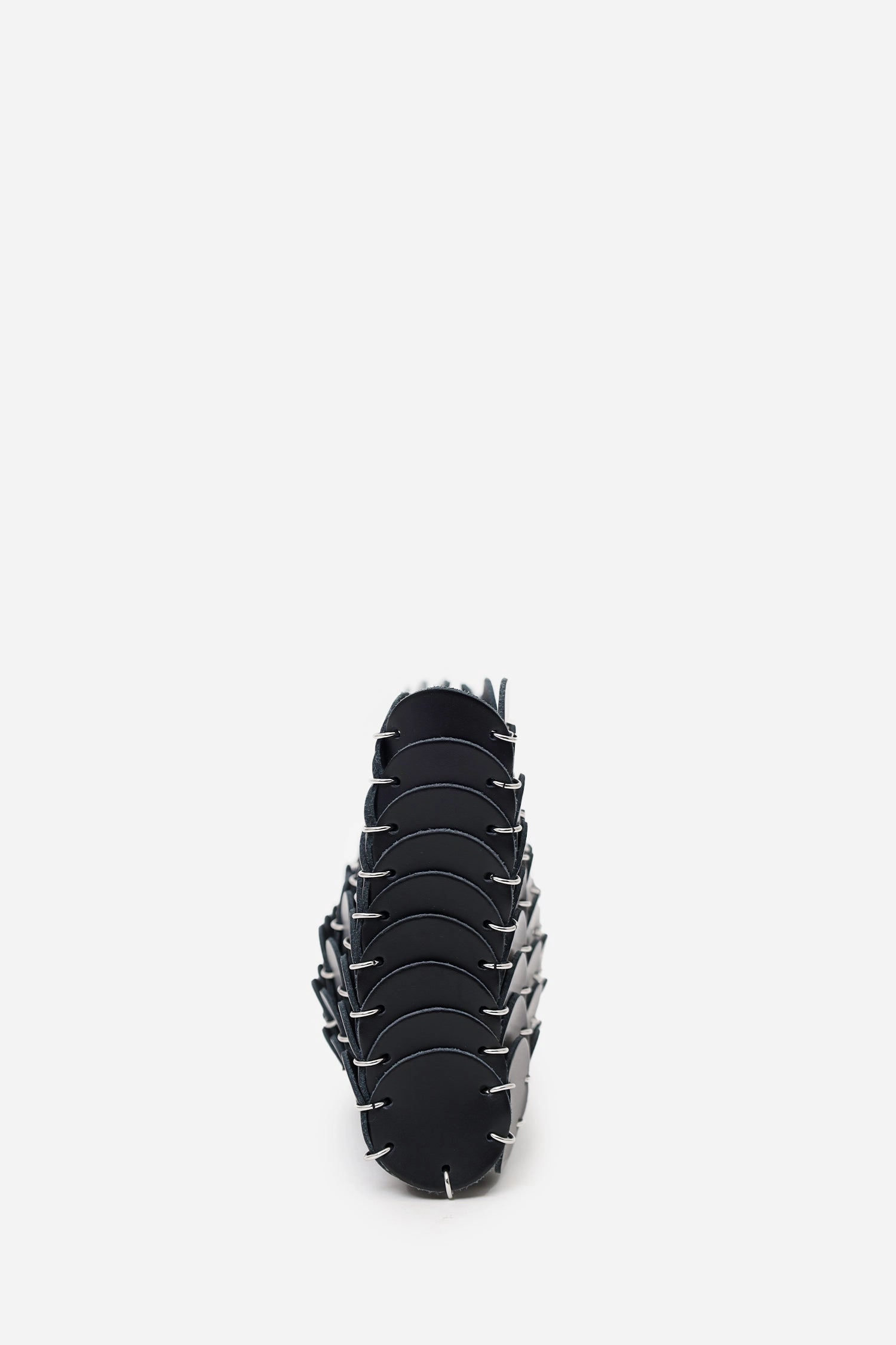 Paco Rabanne Black Leather Disc Crossbody Bag