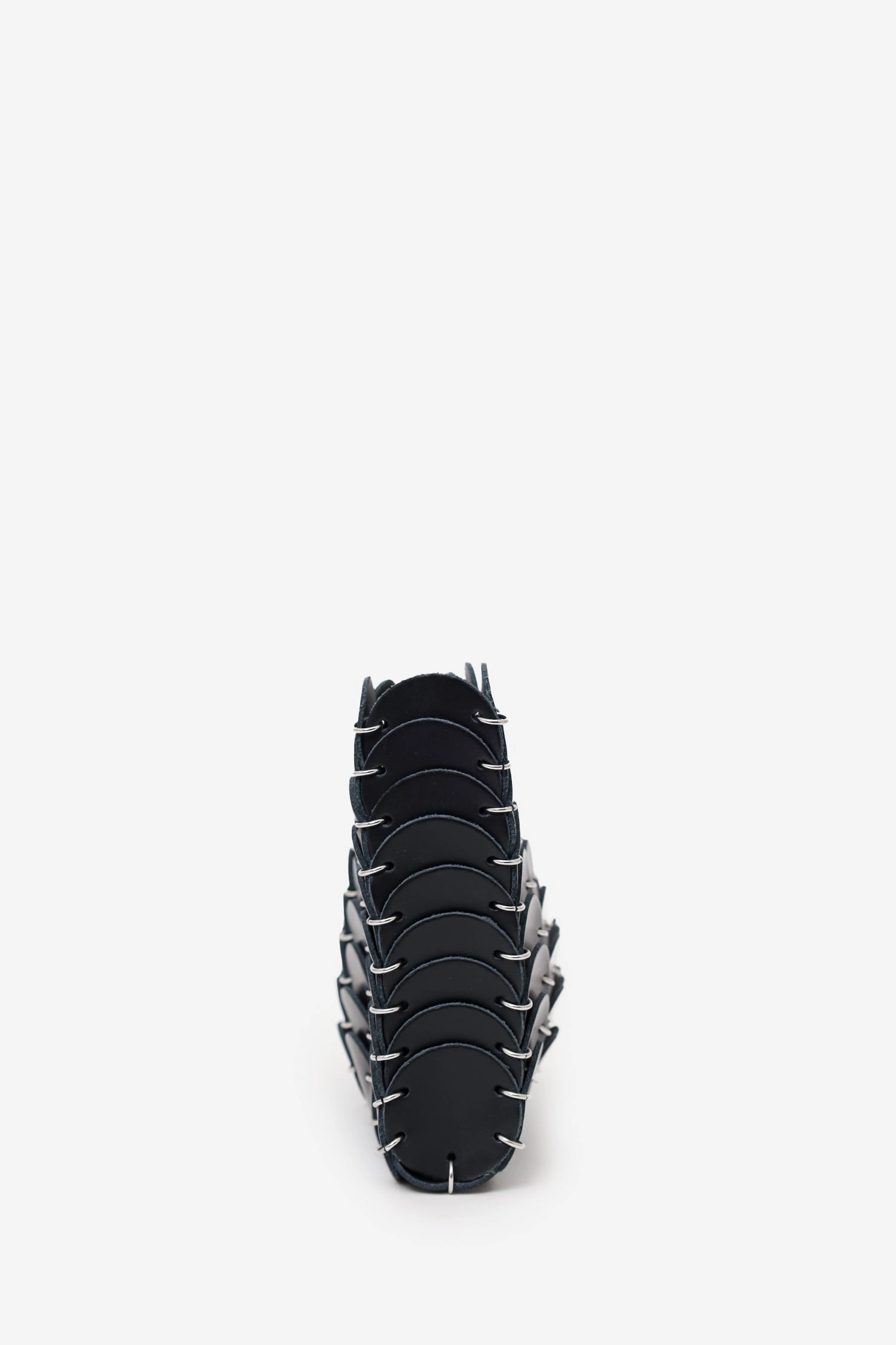 Paco Rabanne Black Leather Disc Crossbody Bag