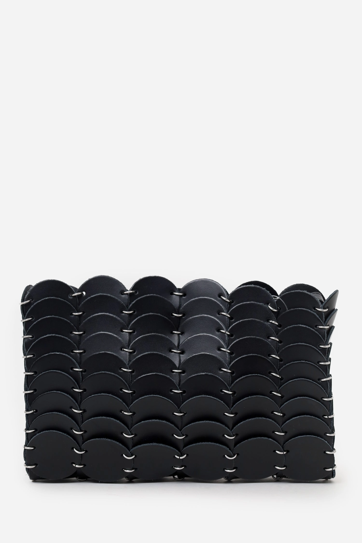 Paco Rabanne Black Leather Disc Crossbody Bag
