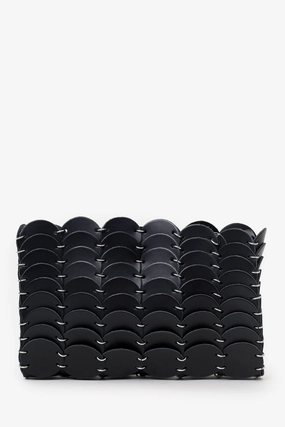 Paco Rabanne Black Leather Disc Crossbody Bag