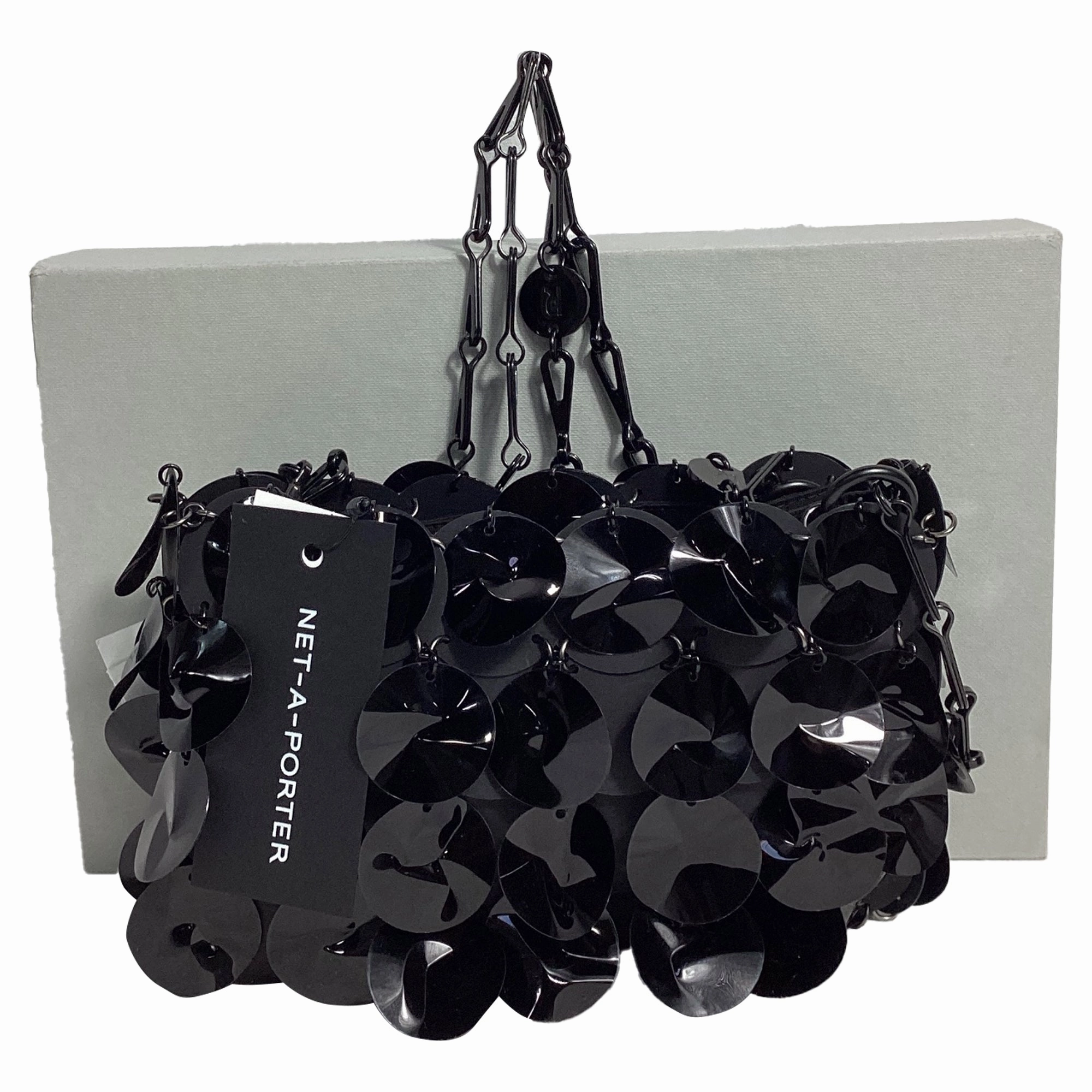Paco Rabanne Paillette-Embellished Shoulder Bag in Black Sequin