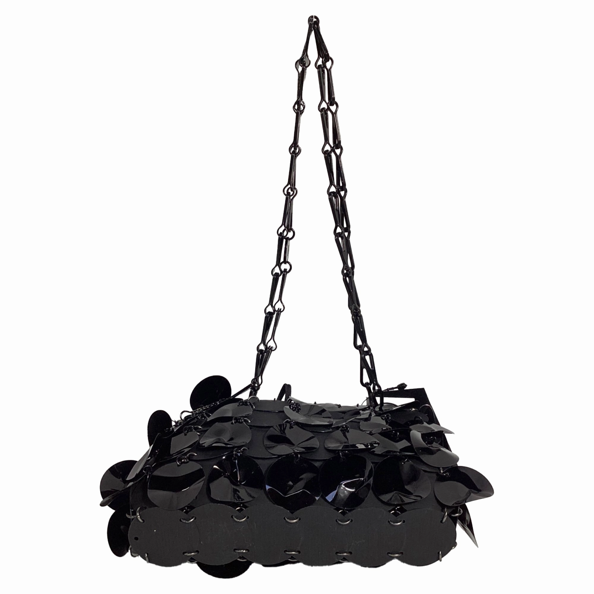 Paco Rabanne Paillette-Embellished Shoulder Bag in Black Sequin