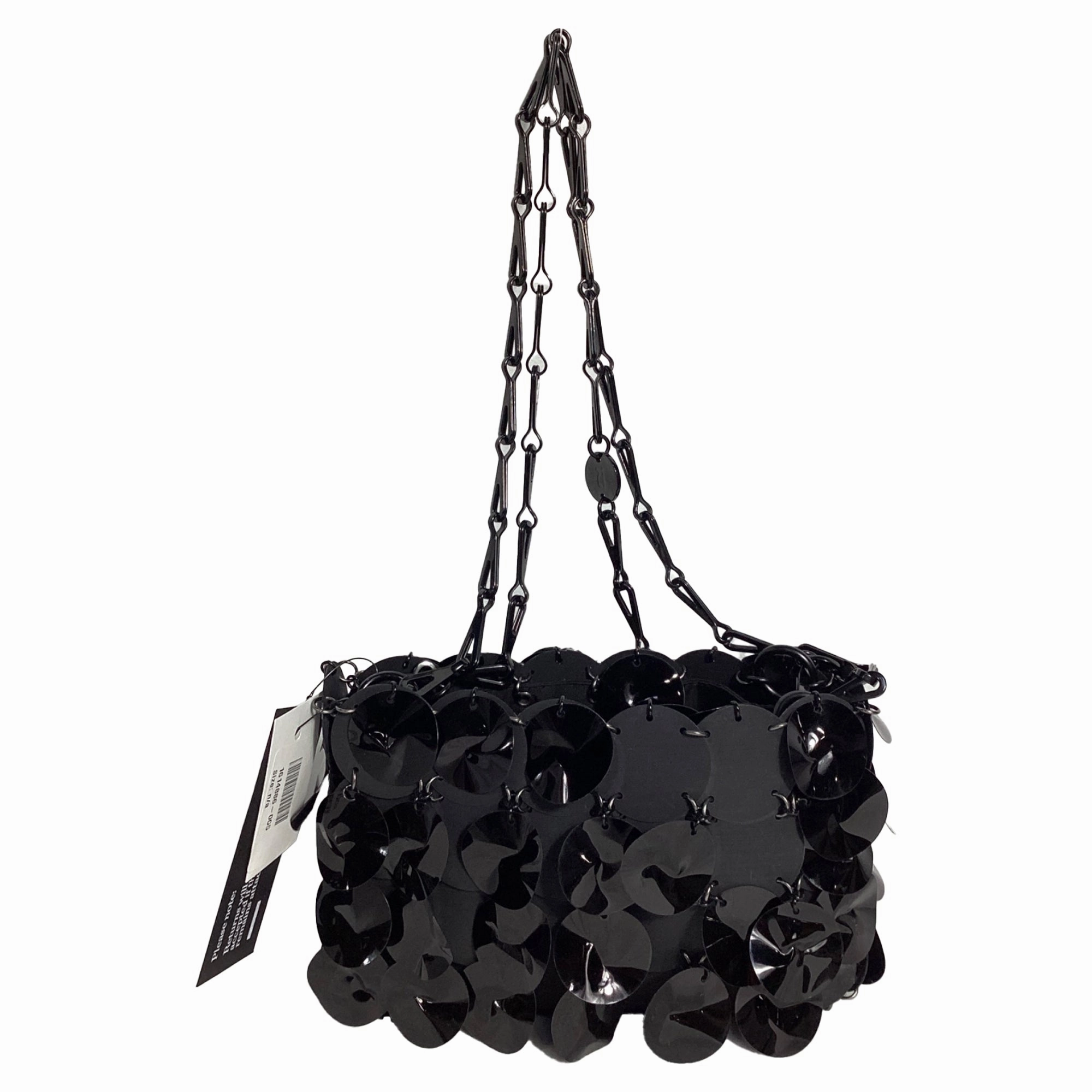 Paco Rabanne Paillette-Embellished Shoulder Bag in Black Sequin