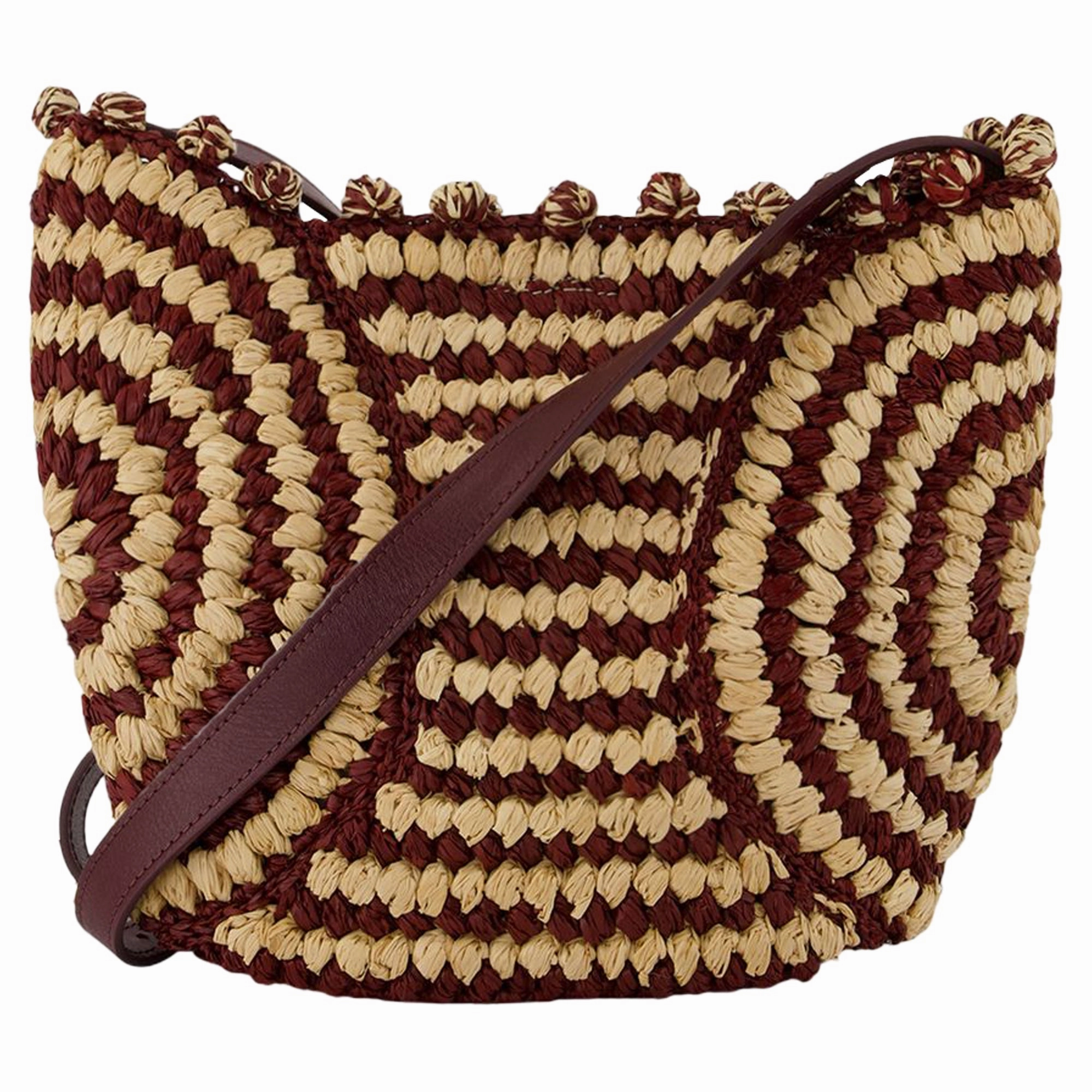 Panier Pm Crossbody - Vanessa Bruno - Raphia - Burgundy