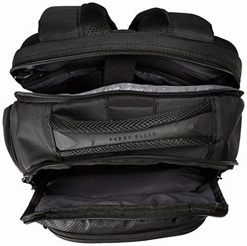 Perry Ellis Men'S P13 Business Tablet Pocket Laptop Backpack, Black, One Size