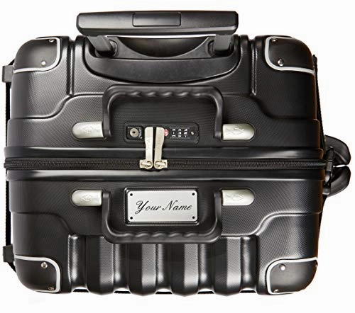 Personalized Luggage Nameplate - VinGardeValise Wine Travel Suitcase - Up to 8 bottles (Black)