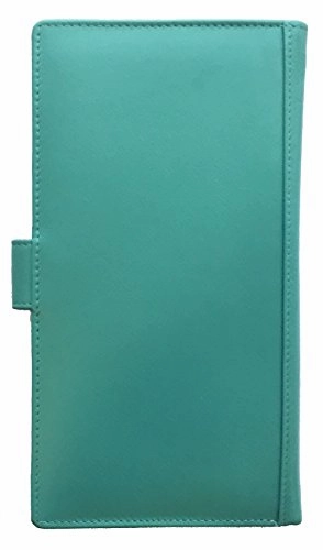 Personalized Monogrammed Turquoise Leather Rfid Travel Wallet
