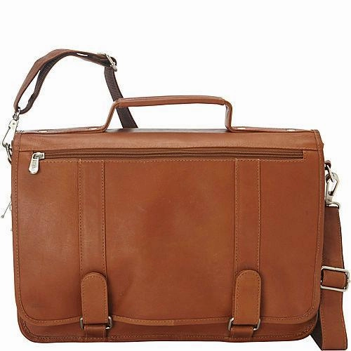 Piel Leather Double Loop Expandable Laptop Briefcase