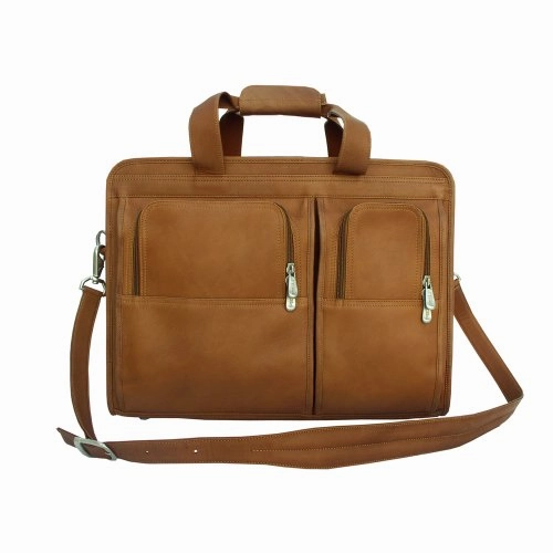 Piel Leather Professional Computer Portfolio, Saddle, One Size
