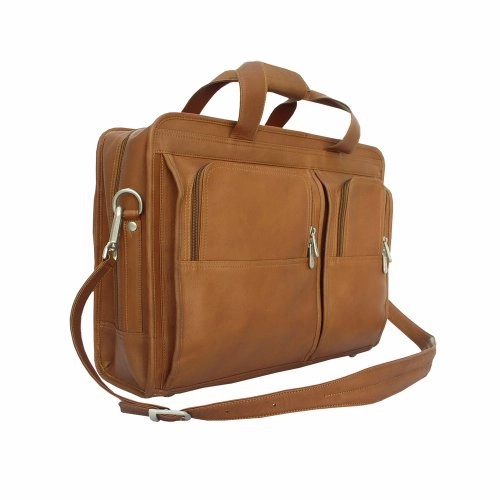 Piel Leather Professional Computer Portfolio, Saddle, One Size