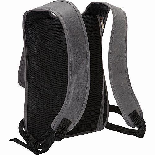 Piel Leather Slim Laptop Flap Backpack, Charcoal, One Size