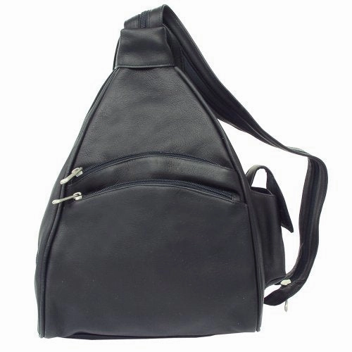 Piel Leather Two-Pocket Sling, Black, One Size